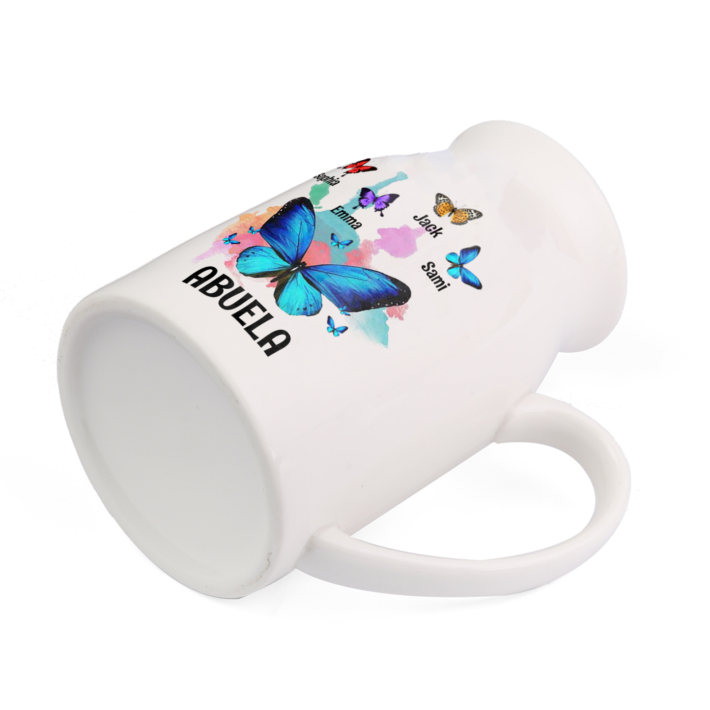 Florero de cerámica mariposas 2-8 nombres personalizados con texto decoración del hogar-Jessemade ES