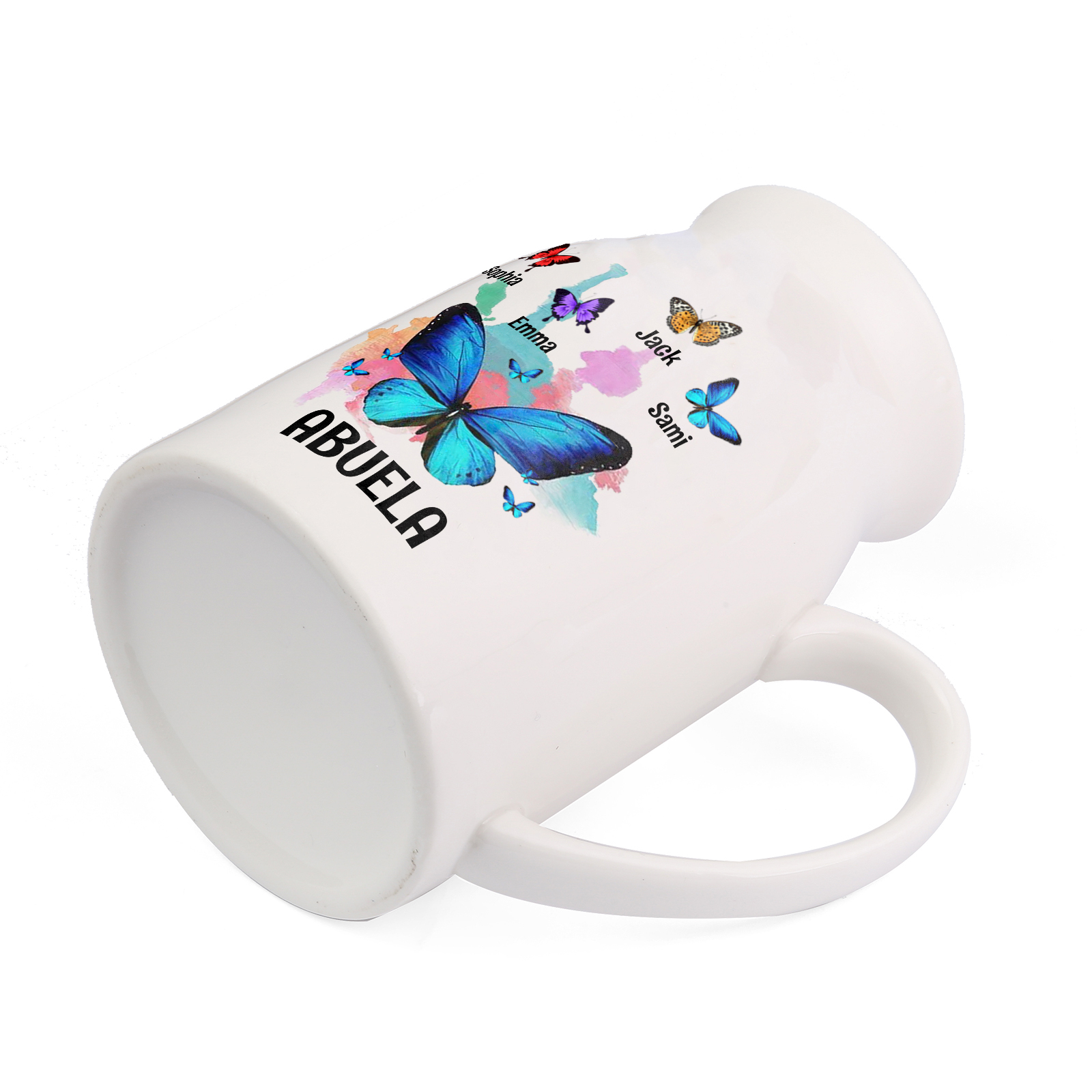 Florero de cerámica mariposas 2-8 nombres personalizados con texto decoración del hogar-Jessemade ES