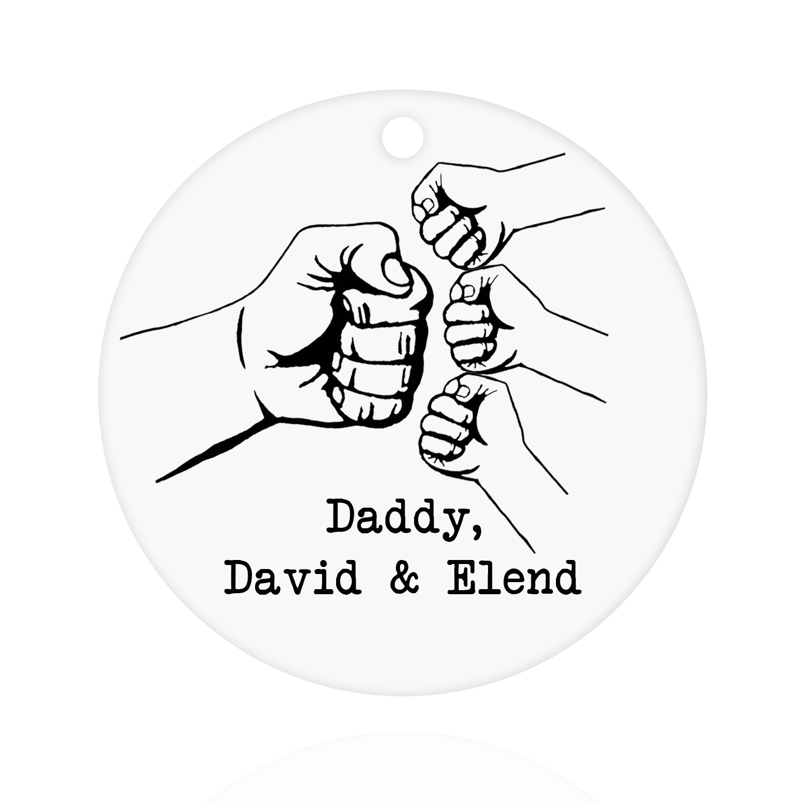 Navidad-Ornamento navideño puño con puño texto personalizado Adorno de madera