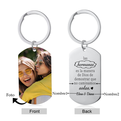 A mi hermana - Llavero con 2 nombres personalizados con foto-Jessemade ES