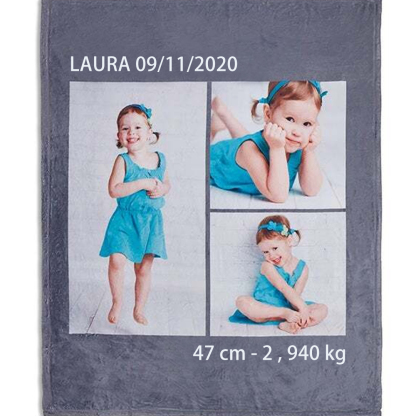 Manta Polar 3 Fotos y 2 Textos Personalizados