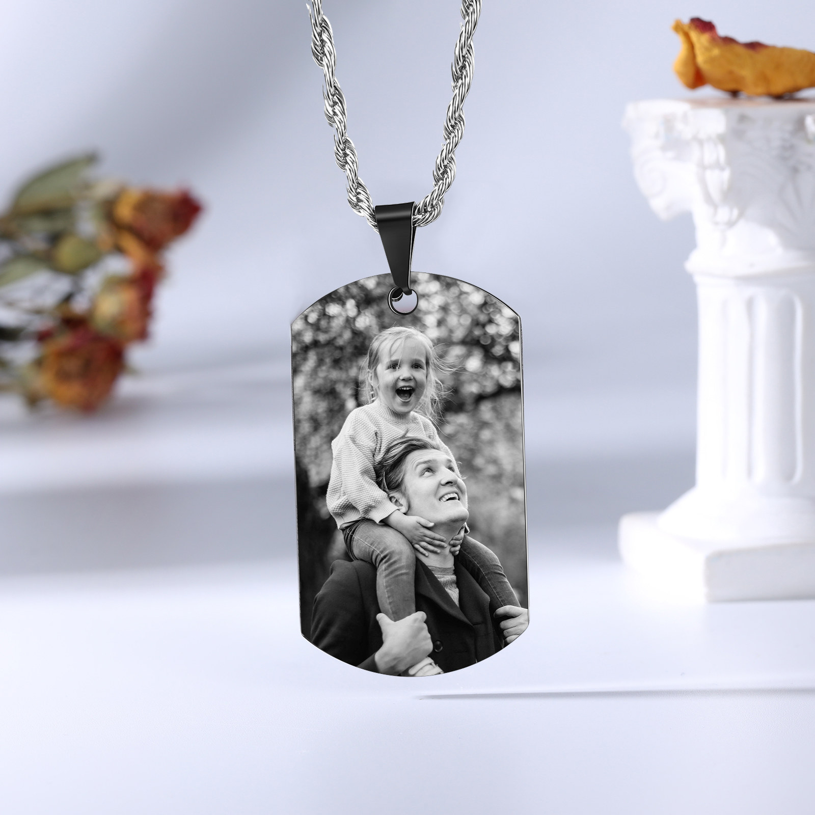 A MI PAPÁ-Collar de placa personalizada con foto-Jessemade ES
