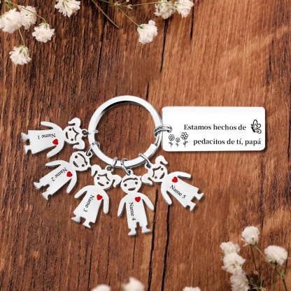 A mi papá - Llavero con 1-6 nombre personalizado en "niños"-Jessemade ES