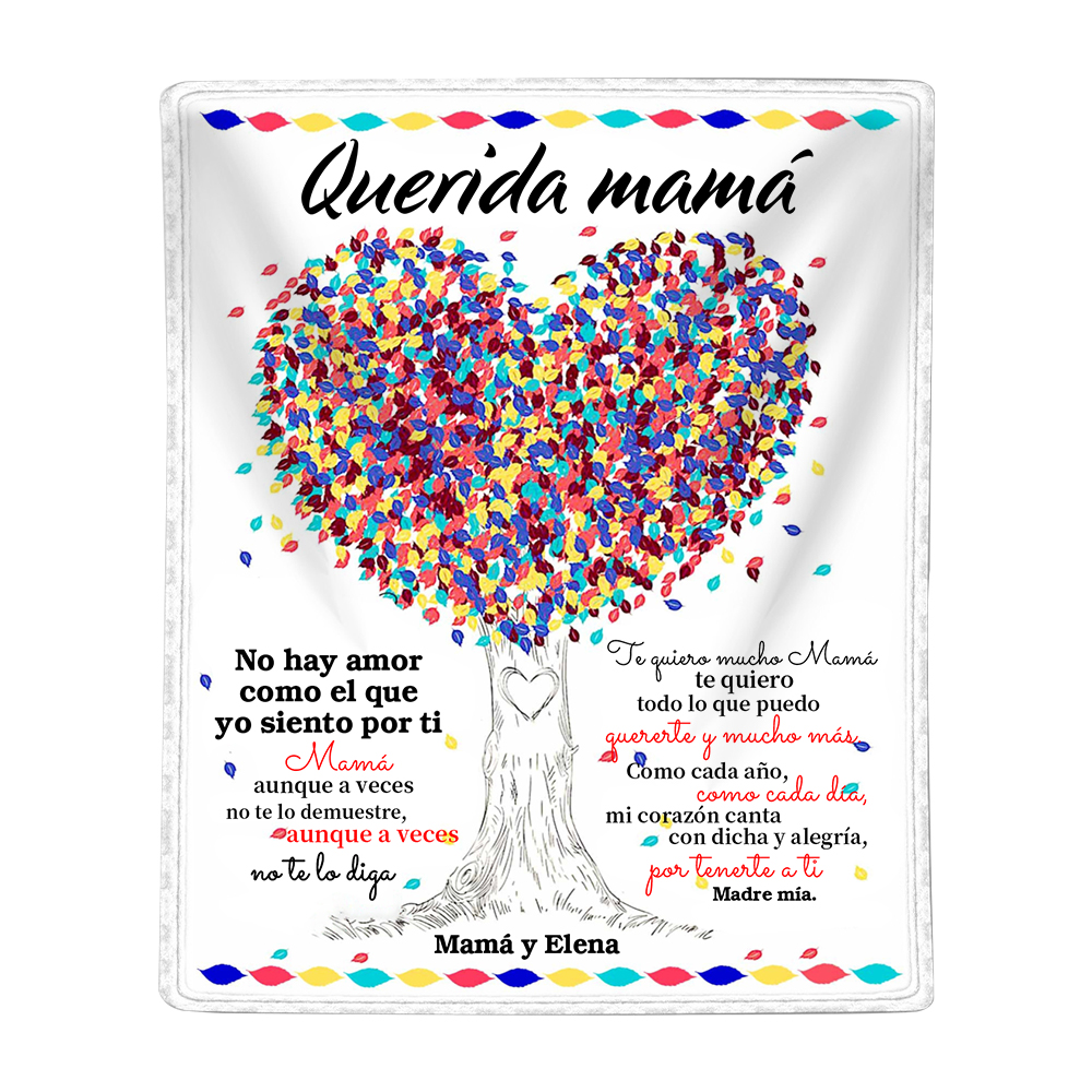A mi mamá-Manta de buen calidad con frase amoroso y personalizada con 1 texto-Jessemade ES