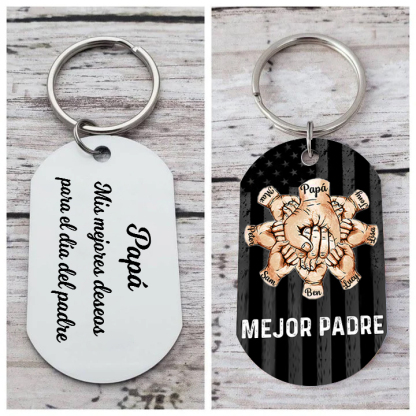A mi papá-Llavero 1-7 Nombres Personalizados Puño con Puño-Jessemade ES