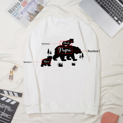 Familia-Sudadera "Oso y sus bebés" 3 nombres personalizados-Jessemade ES