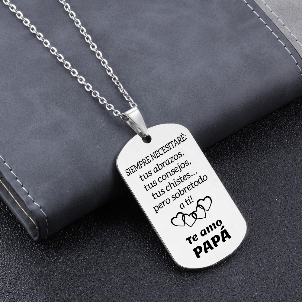 A MI PAPÁ-Collar de placa personalizada con foto-Jessemade ES