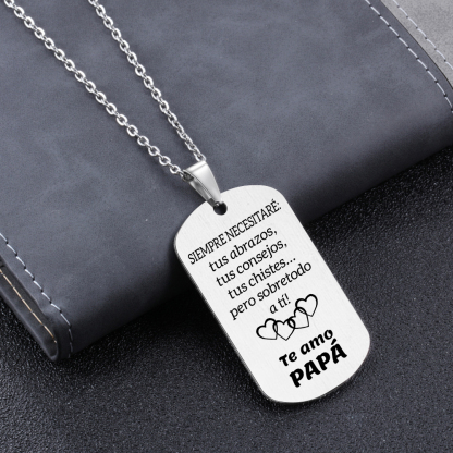 A MI PAPÁ-Collar de placa personalizada con foto-Jessemade ES