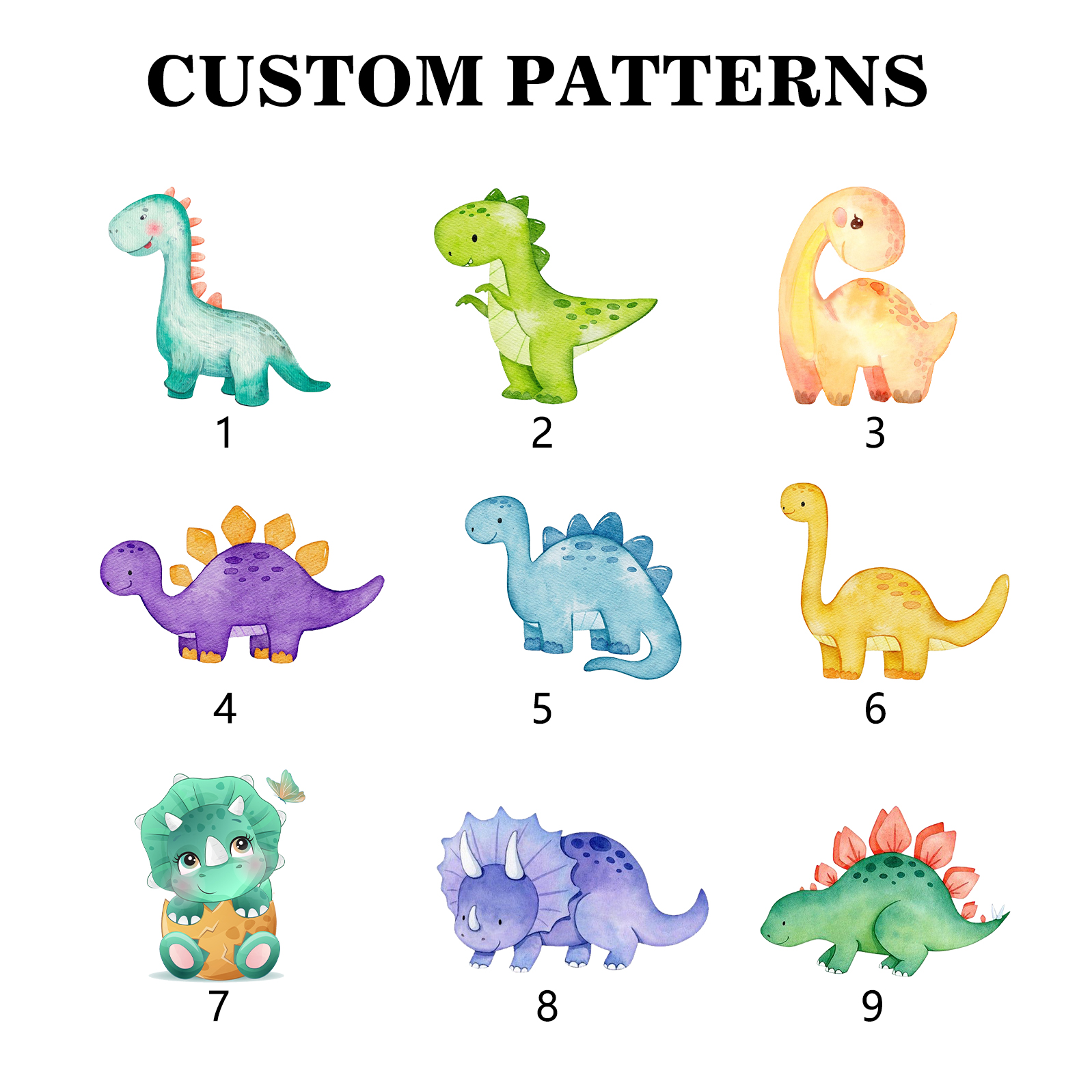 Estuche personalizado con nombre con diseños coloridos de dinosaurio para niños