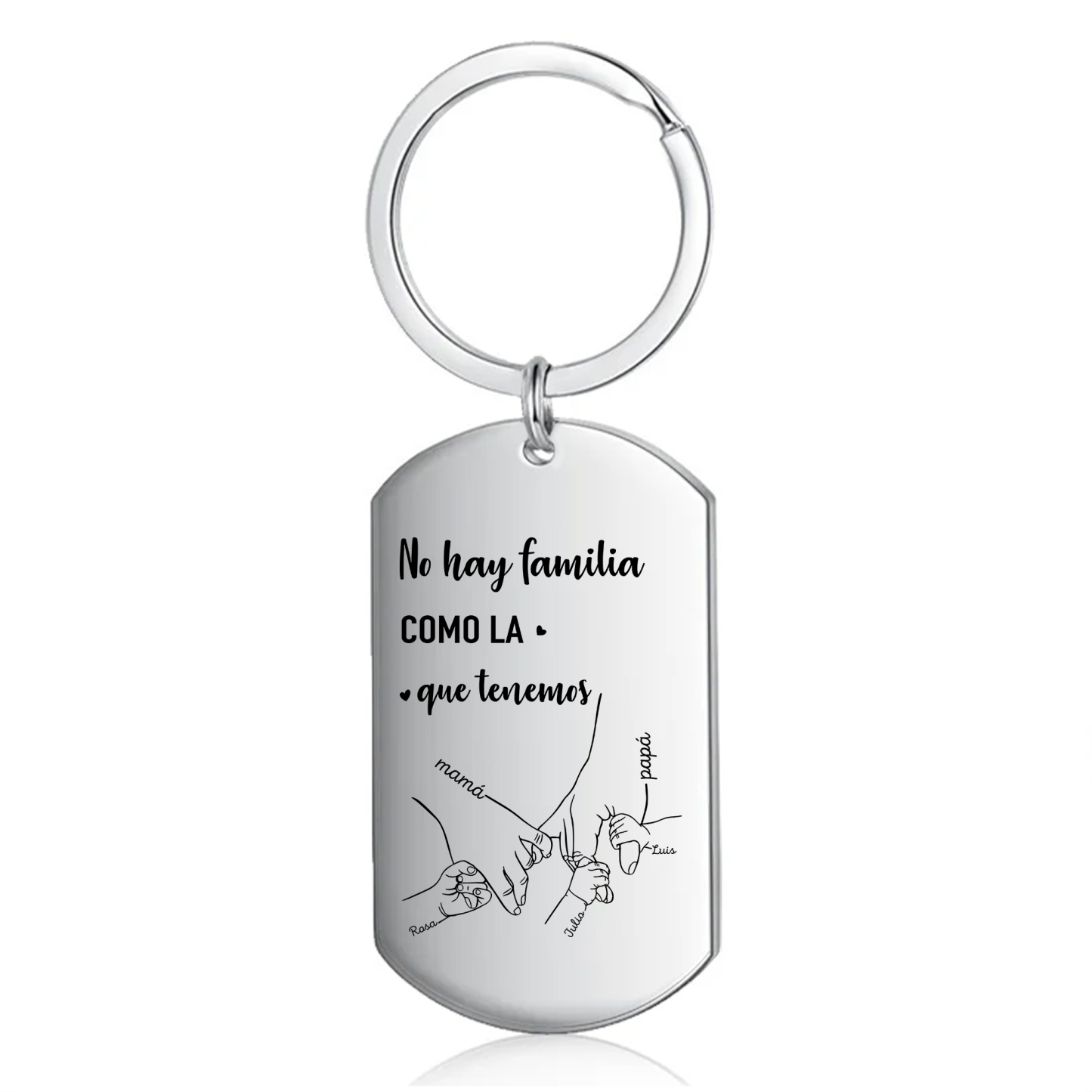 A familia-Llavero Personalizado MANOS COGIDAS 2-6 Nombres-Jessemade ES