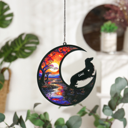 Navidad-Silueta de Perro o Gato Ornamento Navideño 1 nombre personalizado