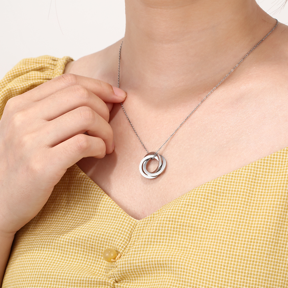 Collar de aros rusos personalizado con 3 nombres-Jessemade ES