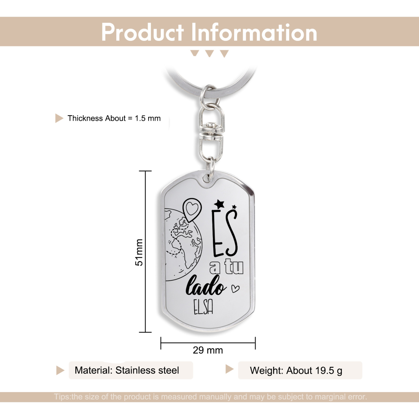 Llavero personalizado con 2 nombres para pareja unidad de llaveros-Jessemade ES