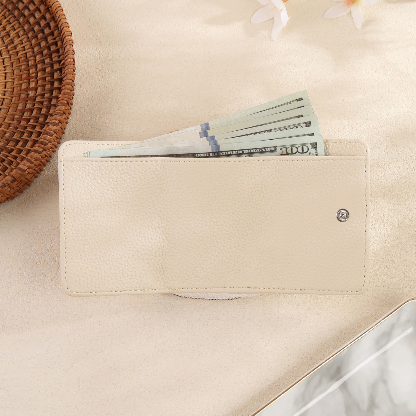 Cartera, billetera con 1 texto y 1 foto personalizados monedero clásico para mujer