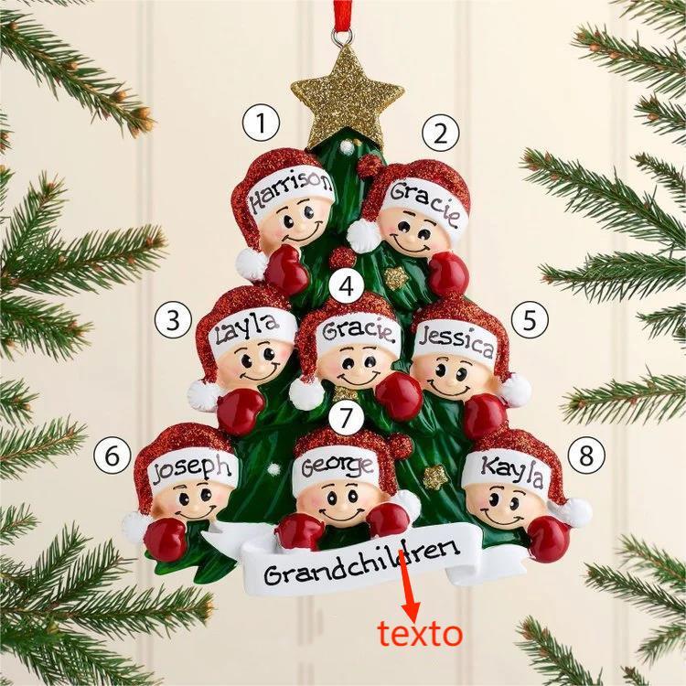 Navidad-Muñecos Ornamentos Navideños 8 nombres personalizados con texto Adorno de Madera