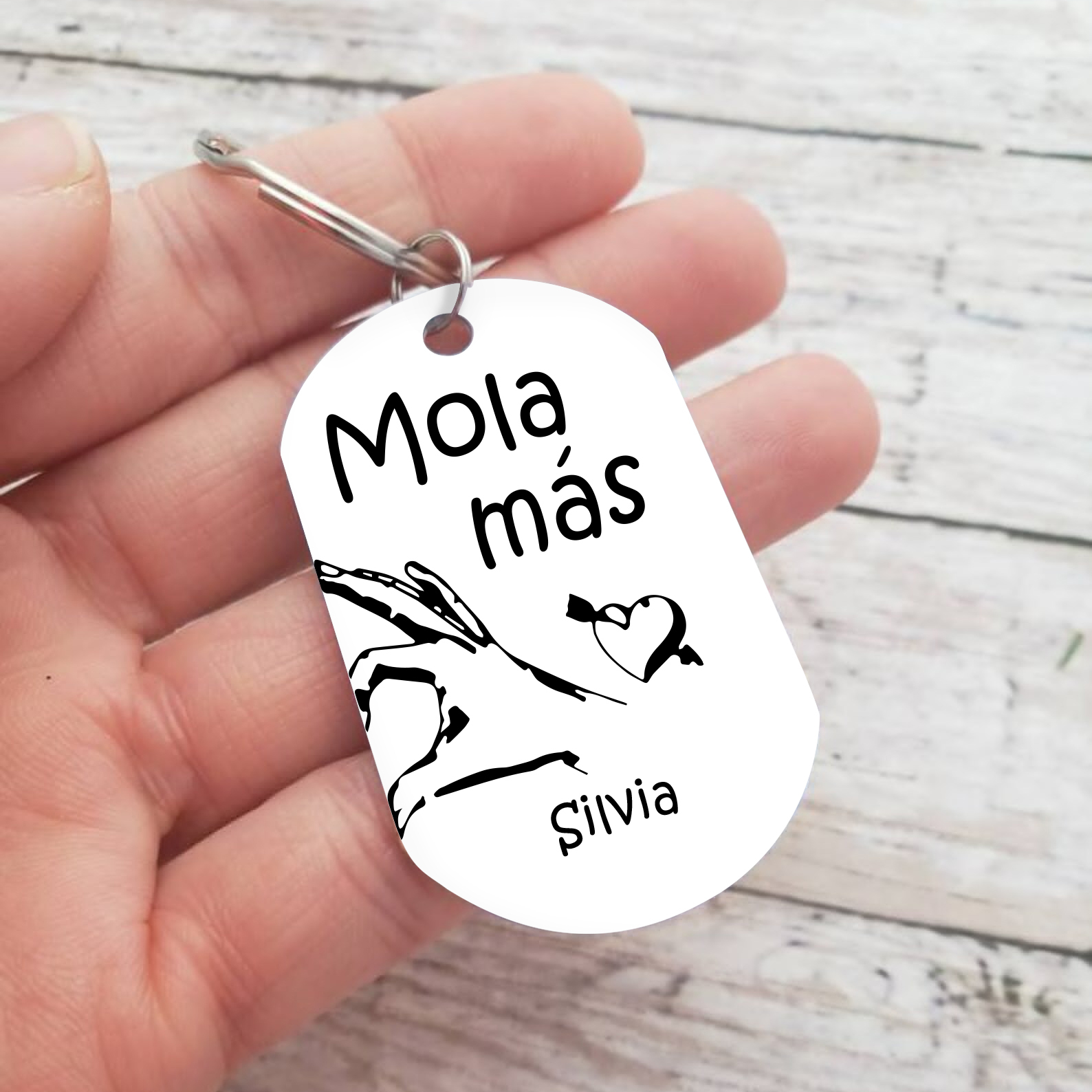 Llavero personalizado con 2 nombres para pareja unidad de llaveros