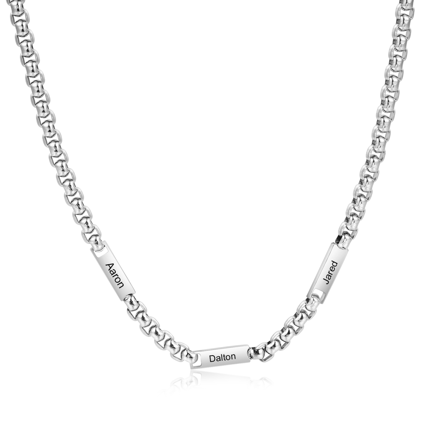 Collar de cadena personalizado con 1-5 nombres para hombre