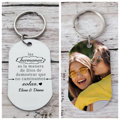 A mi hermana - Llavero con 2 nombres personalizados con foto-Jessemade ES