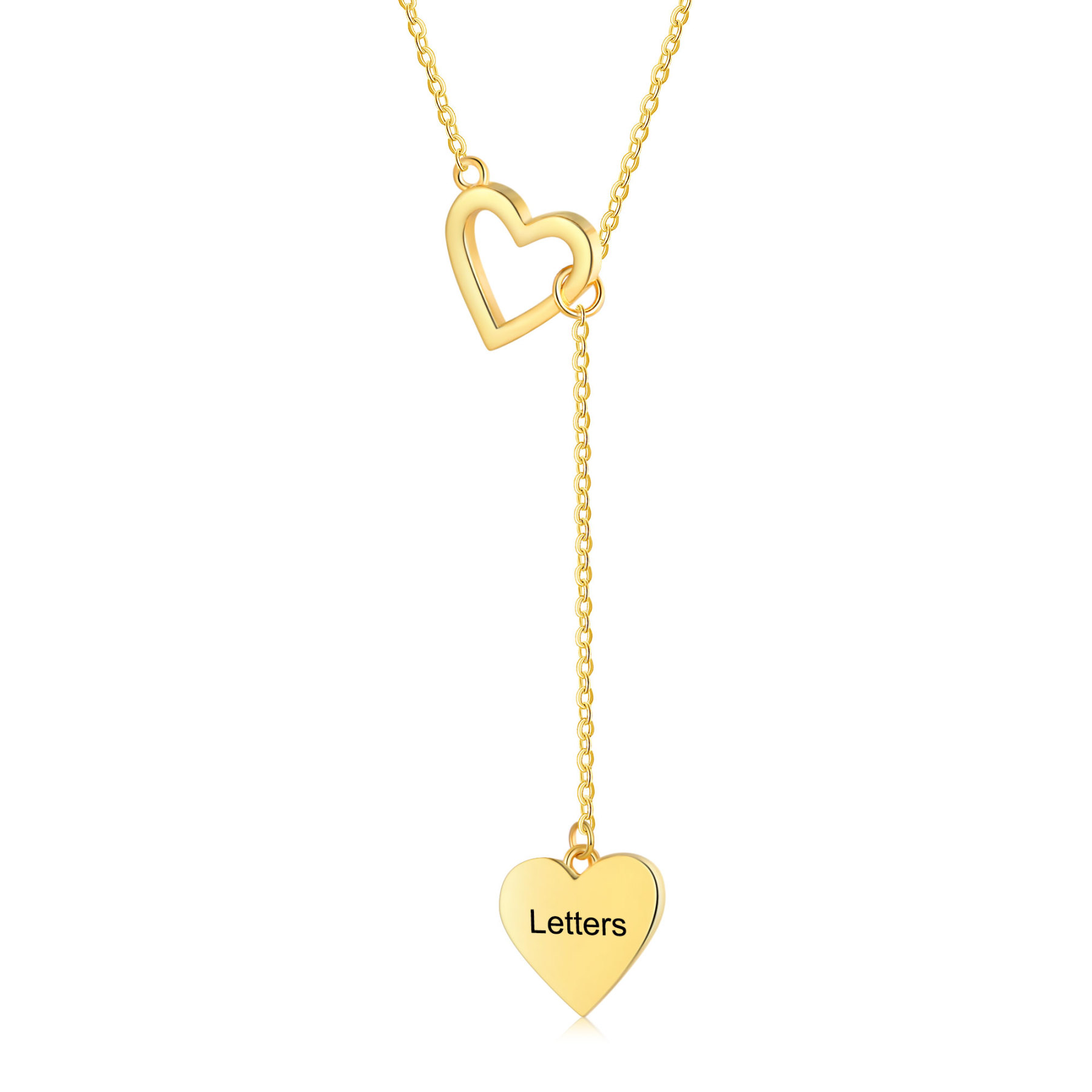 Collar de corazón con 1 letra personalizada-Jessemade ES
