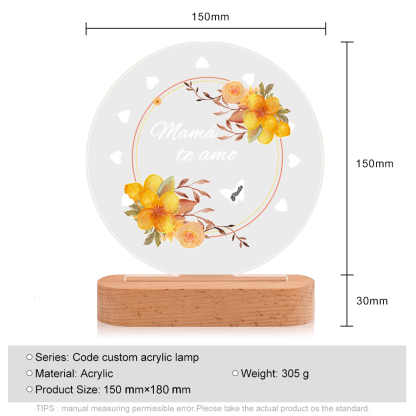 A mi mamá-Lámpara 3D Ilusión Luz de Noche Personalizada con 1-5 Nombres-Jessemade ES