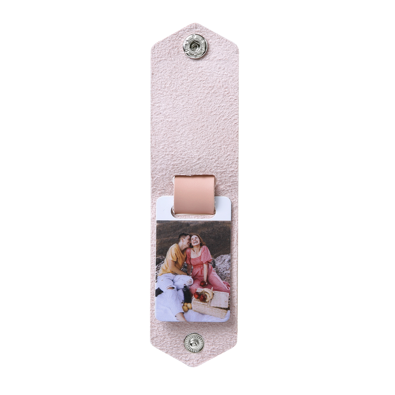 Llavero para pareja de cuero personalizado con texto y foto-Jessemade ES