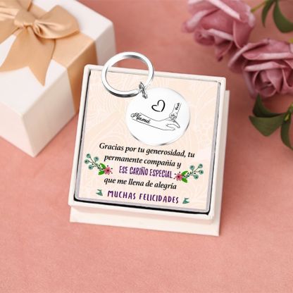 A mi mamá-Llavero 1-6 Nombres Personalizados MANOS COGIDAS-Jessemade ES