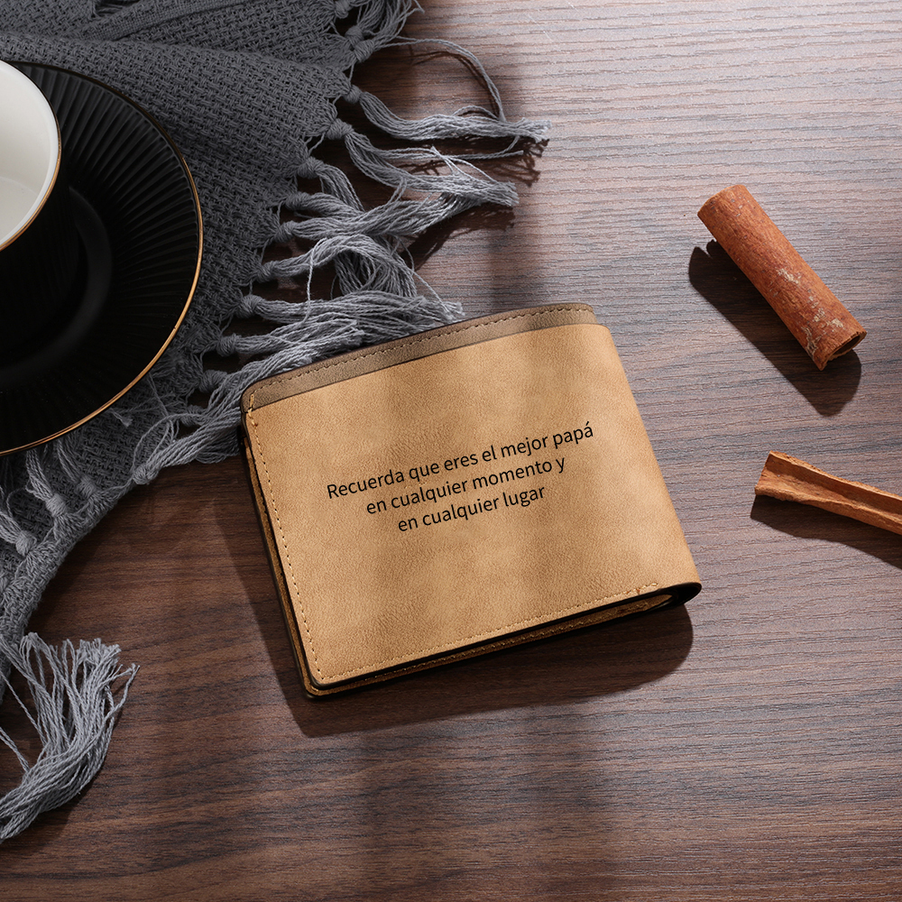 A mi papá-Cartera 2-5 nombres, foto y 3 textos personalizados billetera clásica puño a puño -Jessemade ES