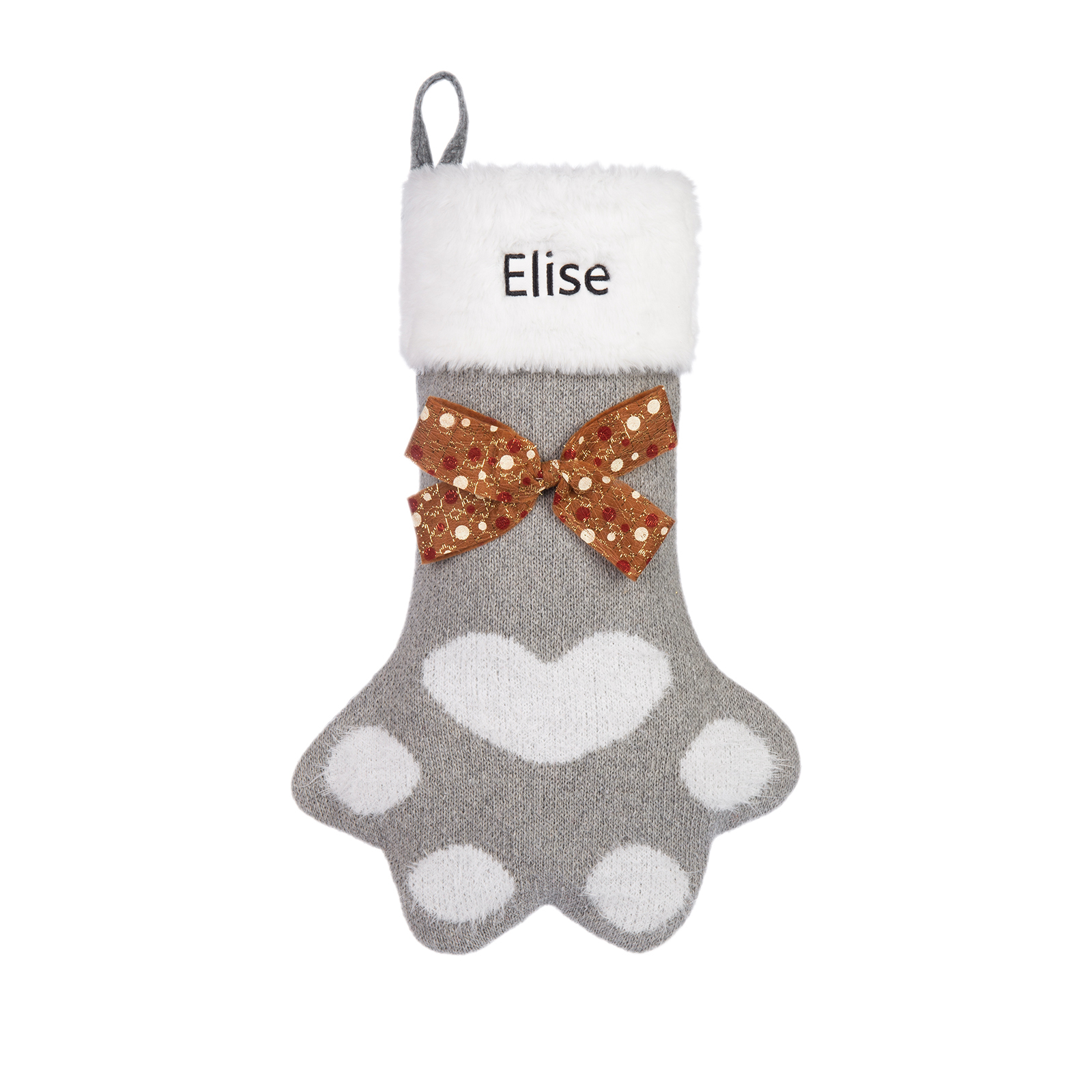 Adornos de medias navideñas en forma de pata Bolsa de regalo 1 Nombre personalizado-Jessemade ES