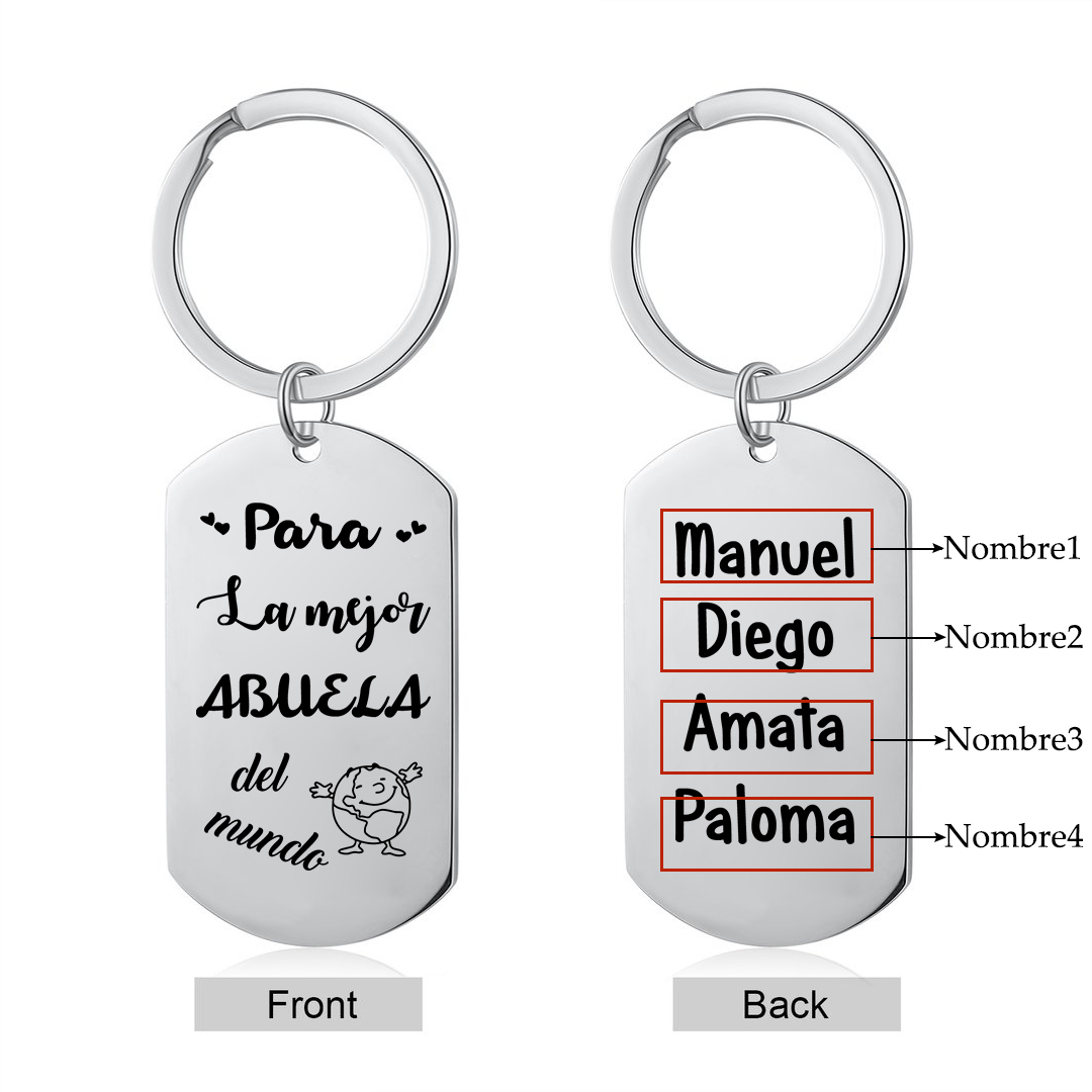 A mi abuela - Llavero 1-5 Nombres Personalizado LA MEJOR ABUELA-Jessemade ES