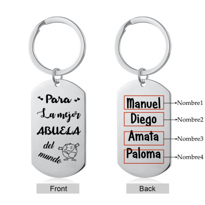 A mi abuela - Llavero 1-5 Nombres Personalizado LA MEJOR ABUELA-Jessemade ES
