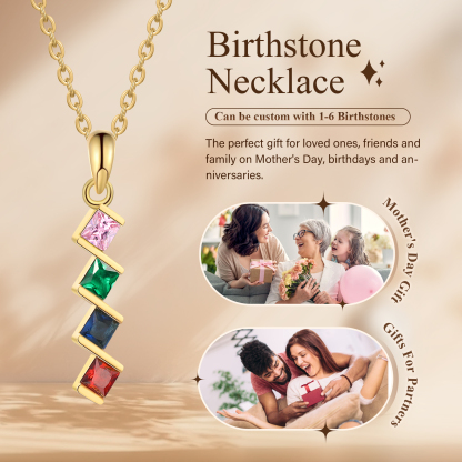 Collar para mujer con 4 piedras de nacimiento personalizadas-Jessemade ES