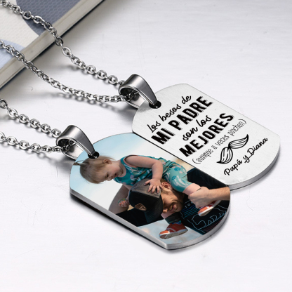 A MI PAPÁ-Collar de placa personalizada con texto y foto-Jessemade ES