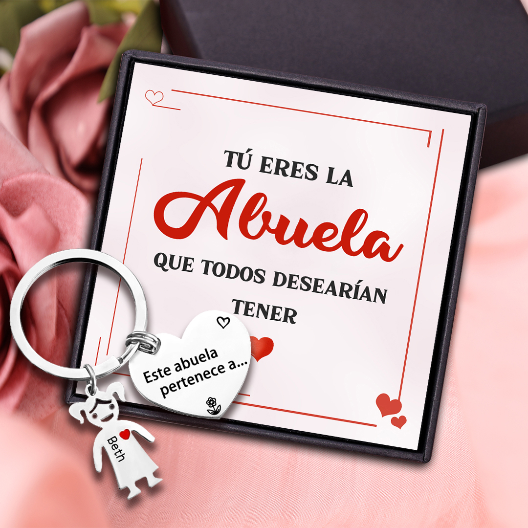 A mi abuela - Llavero con 1 nombre personalizado en "niño"-Jessemade ES