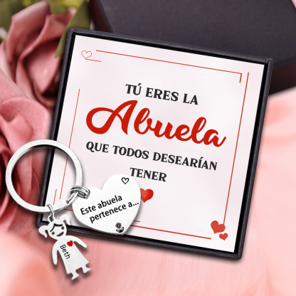 A mi abuela - Llavero con 1 nombre personalizado en "niño"-Jessemade ES