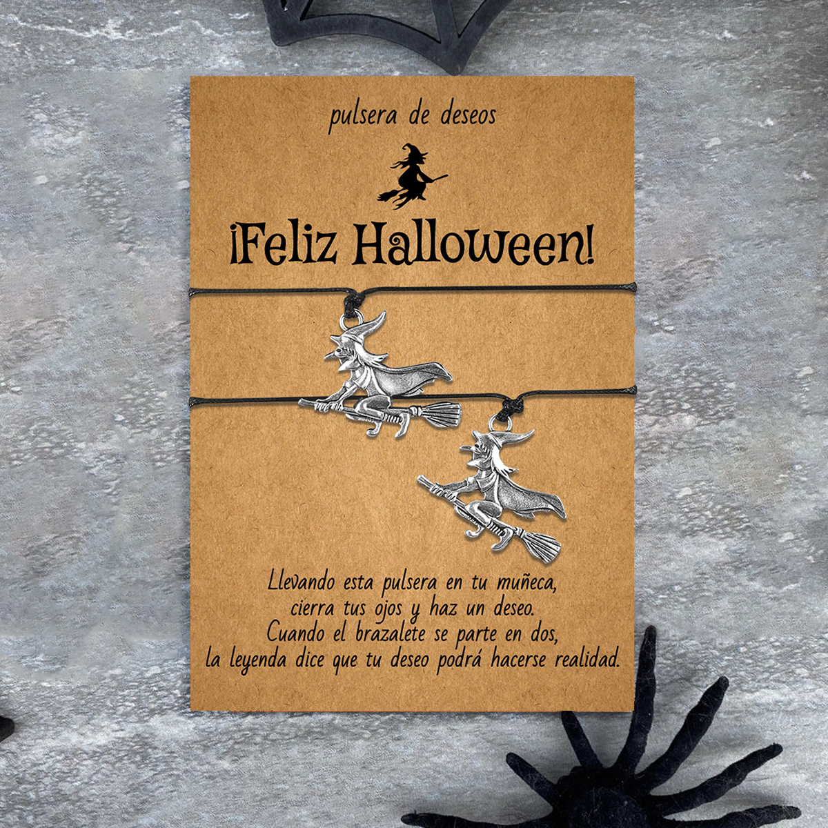 Pulsera de deseos-Unidad de 2 pulseras de bruja🧹 ¡Feliz Halloween!-Jessemade ES