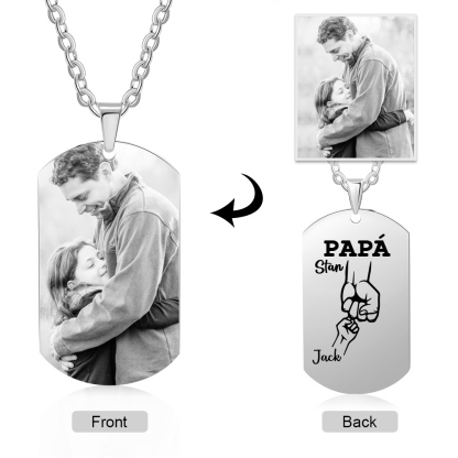 A MI PAPÁ-Collar 2-6 nombres personalizados de placa puño con puño-Jessemade ES