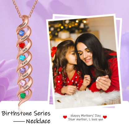 Collar de DNA 2-7 nombres y piedras personalizados-Jessemade ES