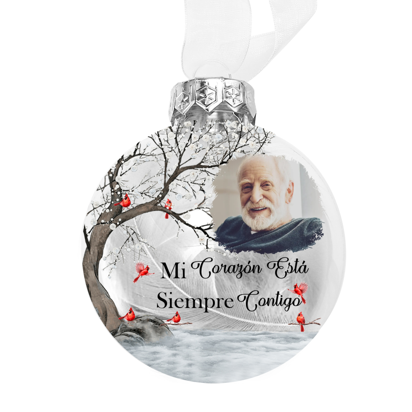 Bola navideña conmemorativa Adorno de Navidad 1 foto personalizada con pluma -Jessemade ES