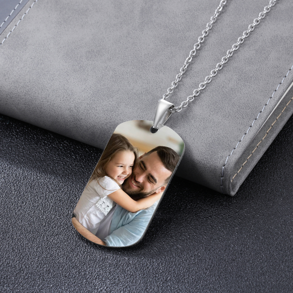 A MI PAPÁ-Collar "papá mola" de placa personalizada con texto y foto-Jessemade ES