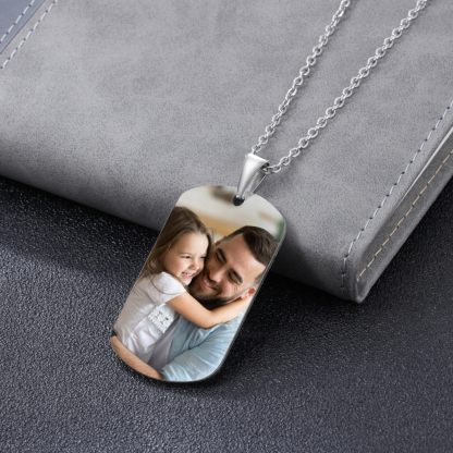A MI PAPÁ-Collar "papá mola" de placa personalizada con texto y foto-Jessemade ES