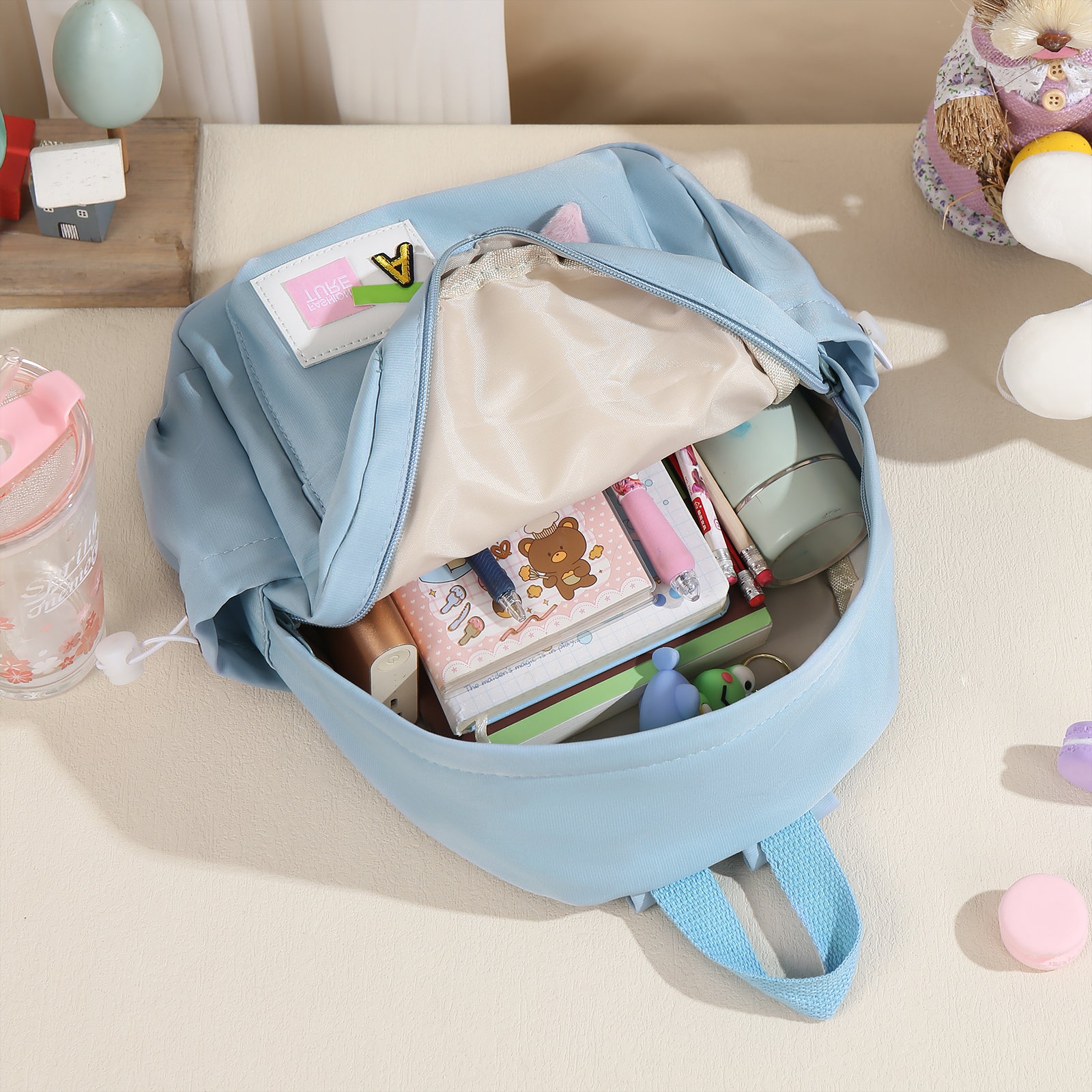 Mochilas escolares para niños con sol y estrellas - con nombre personalizado impreso