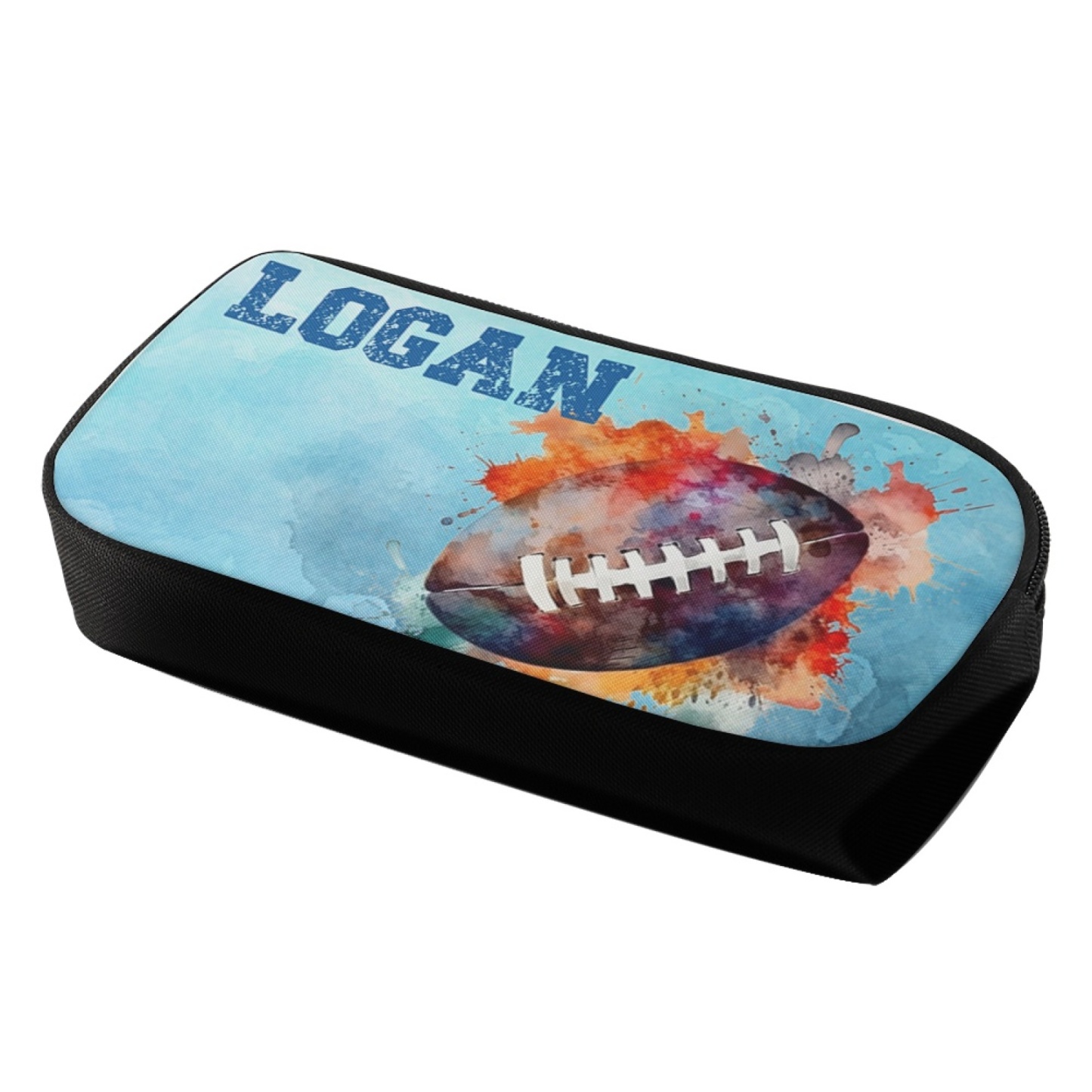 Estuche personalizado con nombre con diseños coloridos de pelota para niños