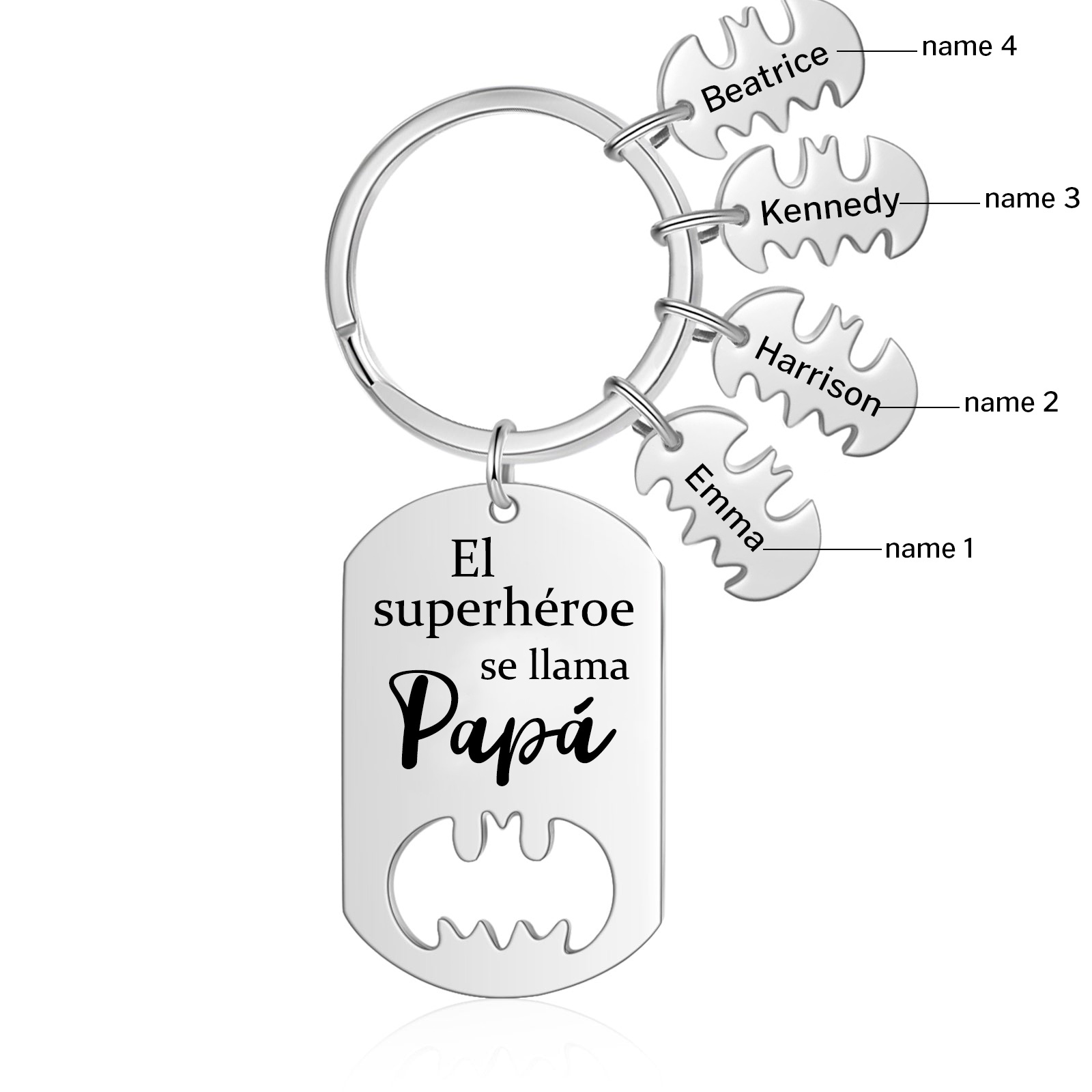 A mi papá-Llavero 1-5 Nombres Personalizados Batman-Jessemade ES