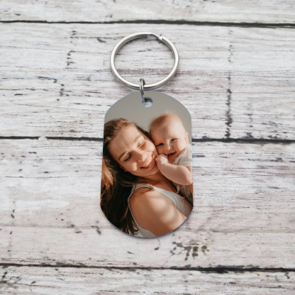 Primer Día de la Madre - Llavero 1 Texto y 1 Foto Personalizados-Jessemade ES