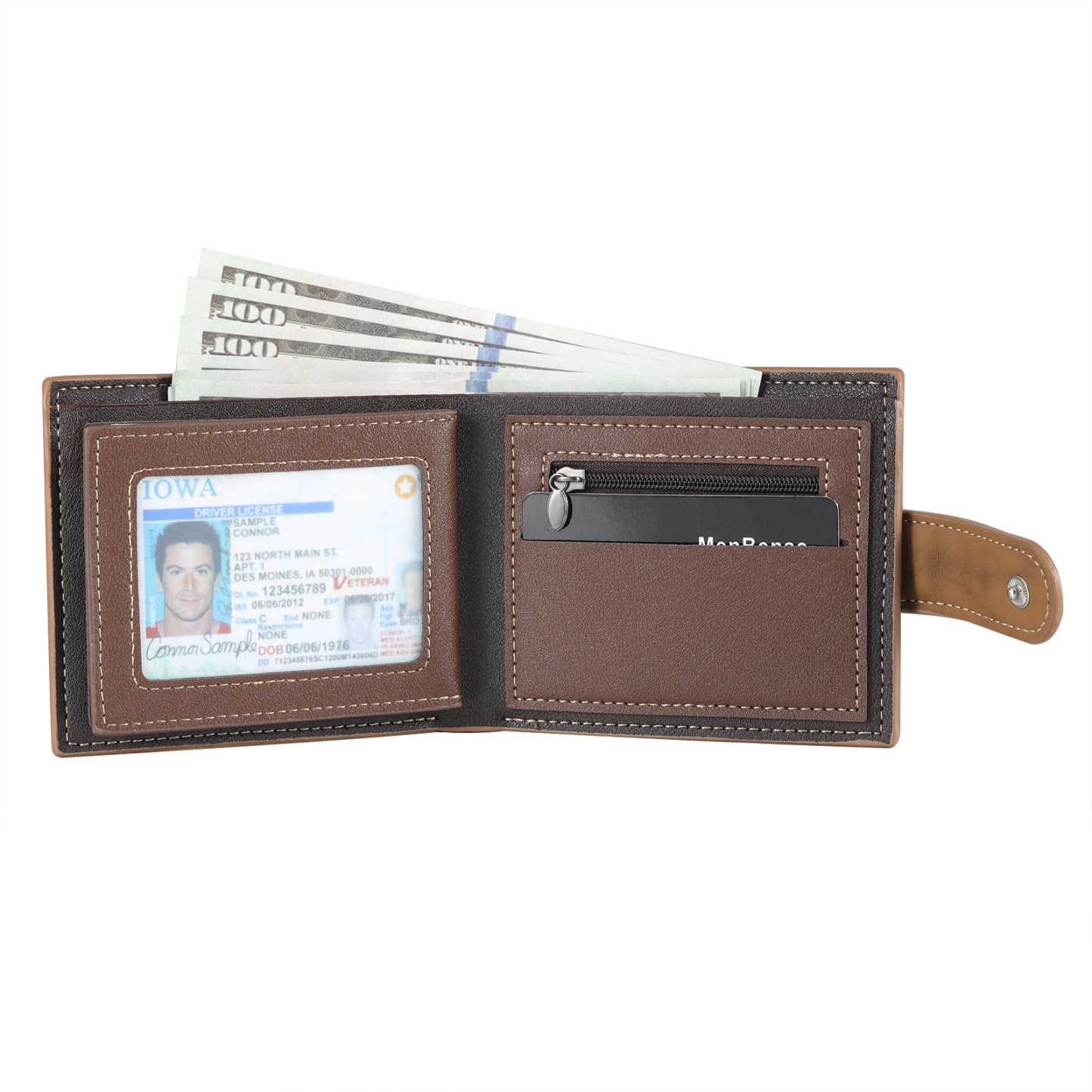 Cartera, billetera personalizada con 1 foto, 1 nombre y 1 letra monedero para hombre-Jessemade ES