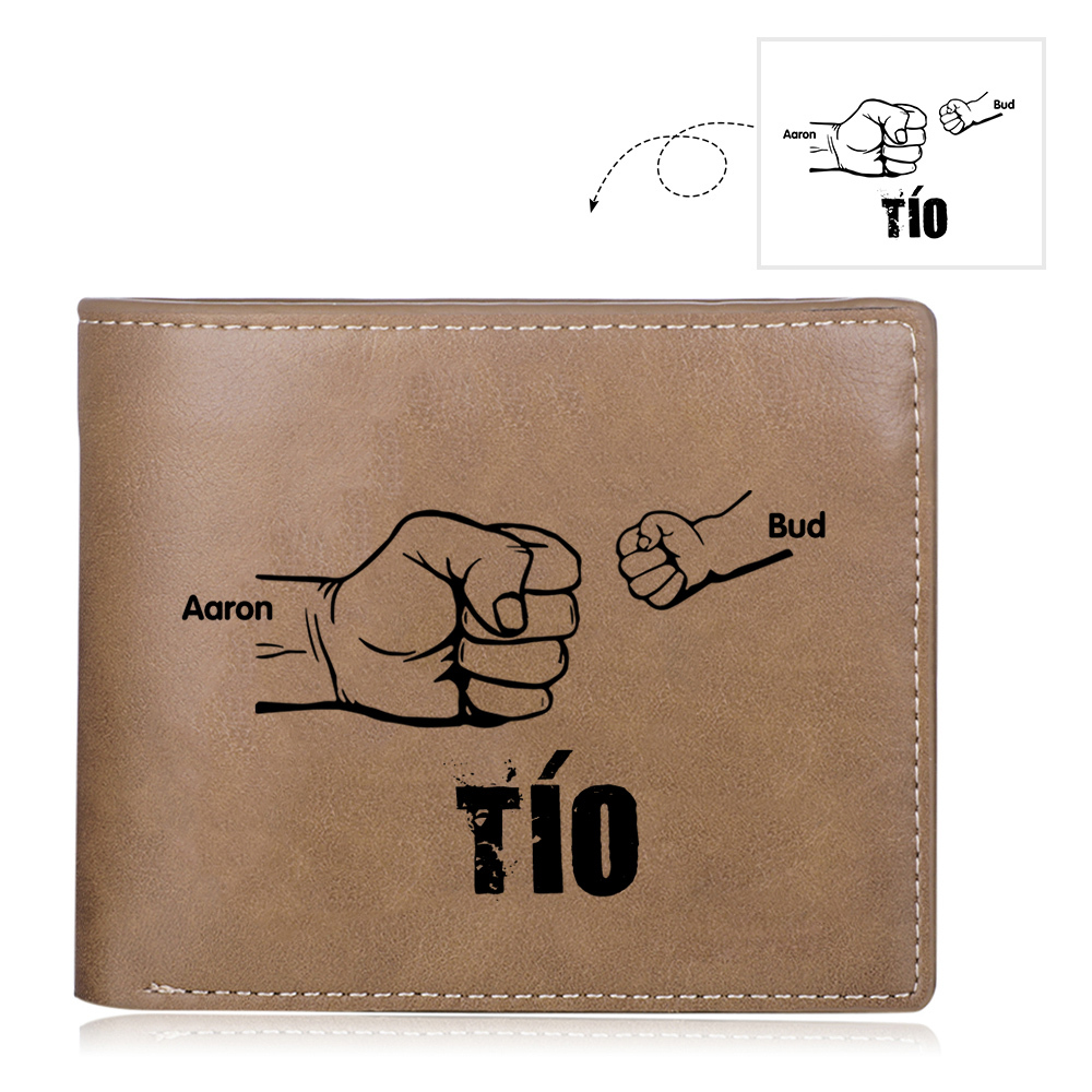 A mi tío-Cartera 2-5 nombres y foto personalizados billetera clásica puño a puño -Jessemade ES