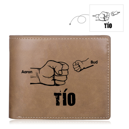 A mi tío-Cartera 2-5 nombres y foto personalizados billetera clásica puño a puño -Jessemade ES