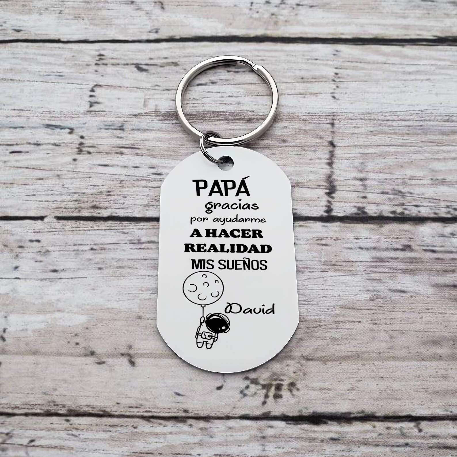 A mi papá-Llavero Personalizado PAPÁ GRACIAS... 1 Nombre-Jessemade ES