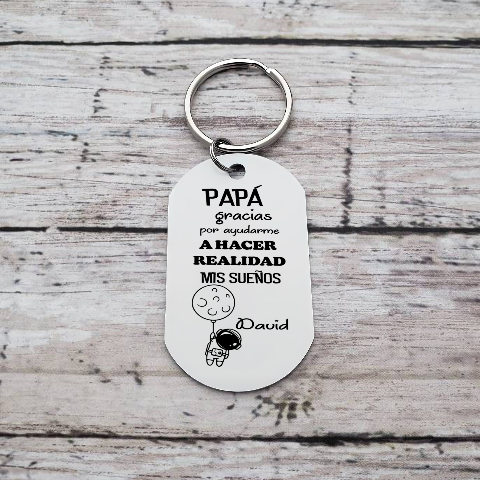 A mi papá-Llavero Personalizado PAPÁ GRACIAS... 1 Nombre-Jessemade ES