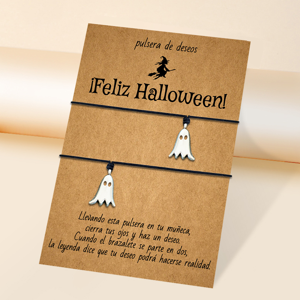 Pulsera de deseos-Unidad de 2 pulseras de fantasma👻 ¡Feliz Halloween!-Jessemade ES